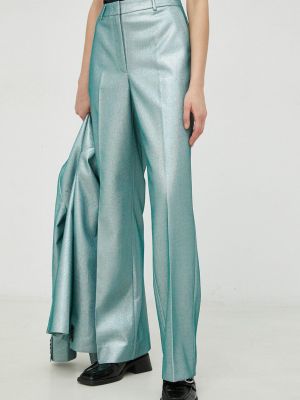 Jednobarevné kalhoty s vysokým pasem Bruuns Bazaar modré