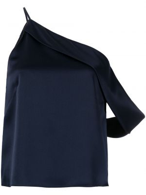 Asimetrični top z draperijo Michelle Mason modra
