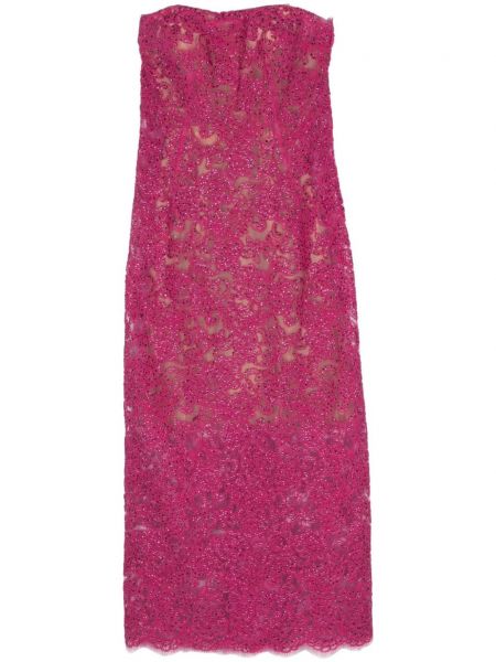 Βραδινό φόρεμα με δαντέλα Ermanno Scervino ροζ