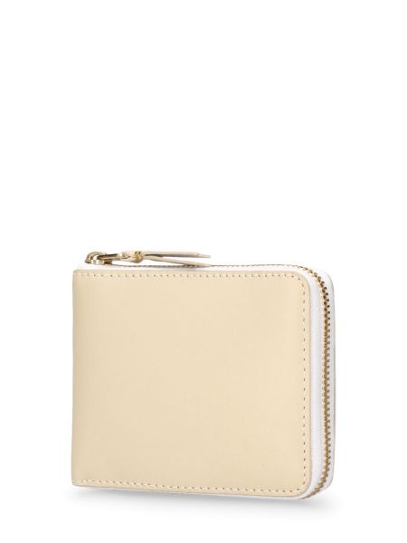 Δερμάτινος πορτοφόλι με φερμουάρ Comme Des Garçons Wallet λευκό
