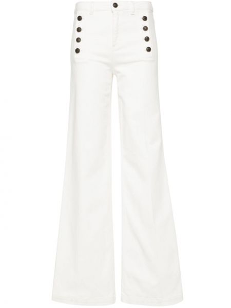 Bootcut džínsy s vysokým pásom Twinset biela
