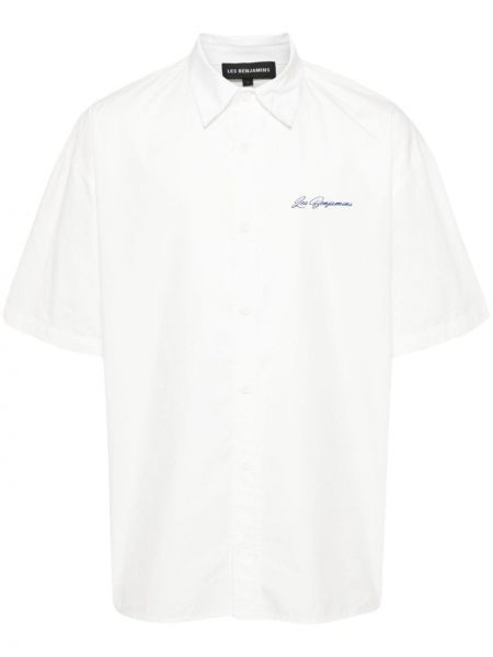 Raštuota medvilninė marškiniai Les Benjamins balta
