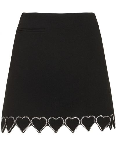Krepové vlněné mini sukně Mach & Mach černé