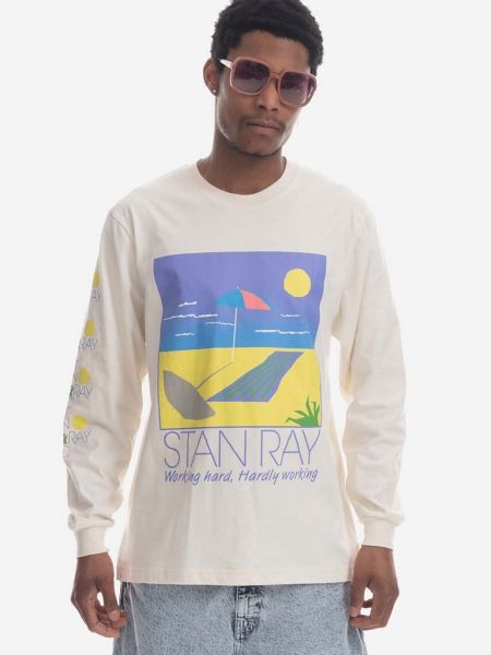 Μακρυμάνικη βαμβακερή μακρυμάνικη μπλούζα Stan Ray μπεζ