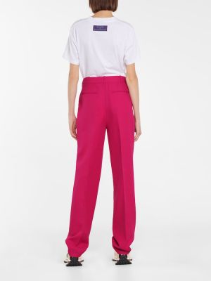 Pantaloni cu picior drept cu talie înaltă Stella Mccartney roz