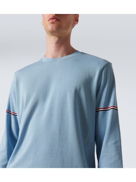 Svītrainas kokvilnas krekls Thom Browne zils