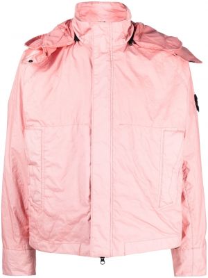 Яке с качулка Stone Island розово