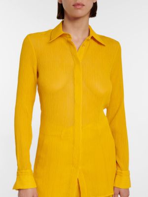 Bavlněná hedvábná košile Gabriela Hearst žlutá