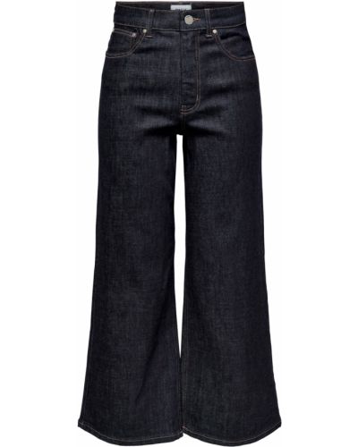 Bavlnené džínsy s vysokým pásom na zips Only - tmavo modrá