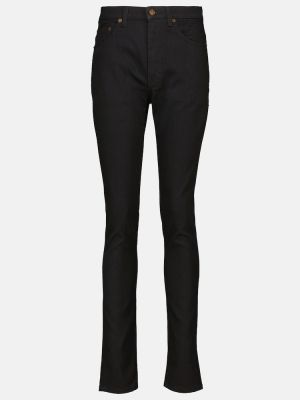 Slim fit skinny džíny s vysokým pasem Saint Laurent černé