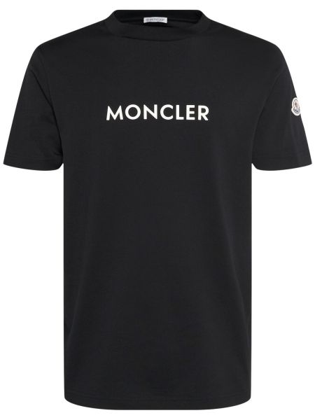 T-shirt i bomull i jersey Moncler svart