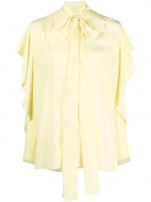 Копринена блуза с волани Del Core жълто