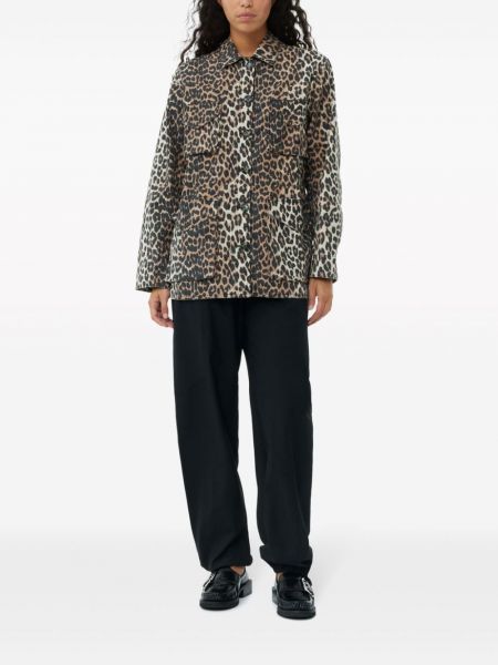 Hemd mit print mit leopardenmuster Ganni