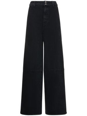 Voľné bavlnené džínsy Khaite čierna