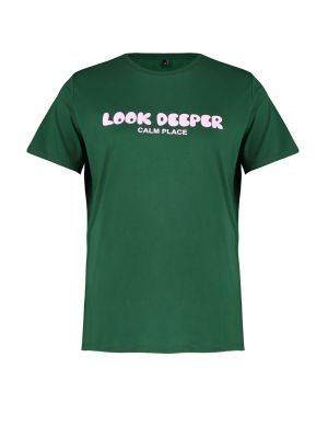 Плетена тениска с принт Trendyol зелено