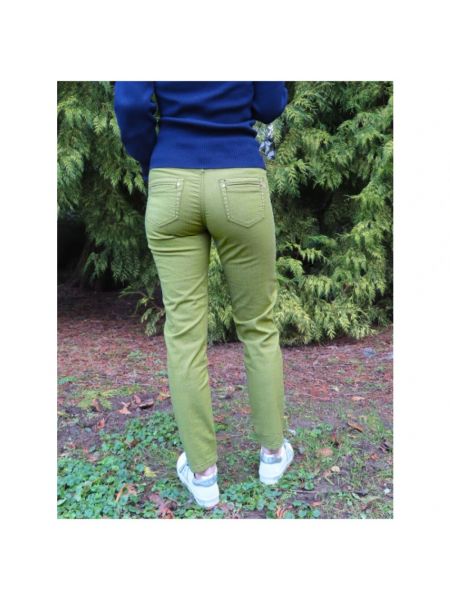 Pantalones de algodón a rayas Islow verde