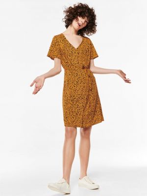 Šaty s leopardím vzorom M&co oranžová