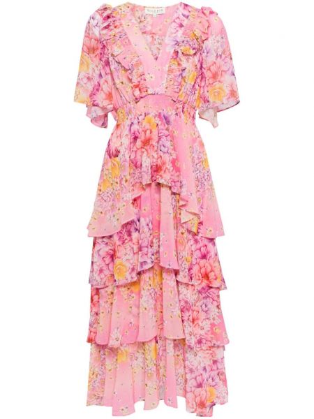 Midi haljina s cvjetnim printom s printom Hale Bob ružičasta
