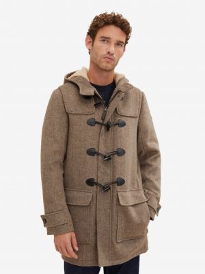 Вълнено зимно палто с качулка Tom Tailor кафяво