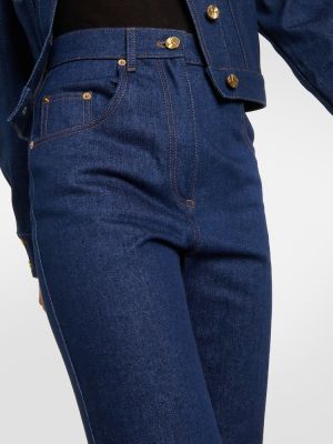 Kõrge vöökohaga alt laienevad teksapüksid Nina Ricci sinine