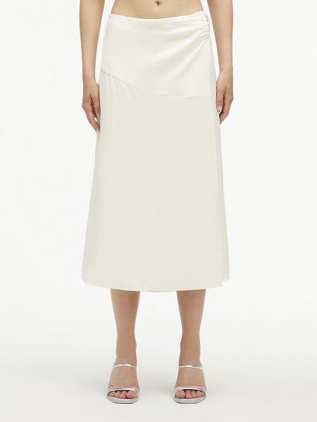 Falda midi de raso Calvin Klein blanco