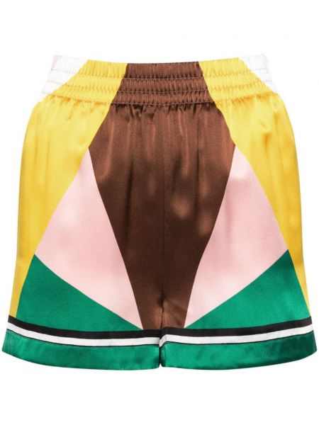 Svilene športne kratke hlače Casablanca rumena