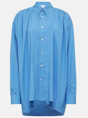 Oversize памучна риза Bottega Veneta синьо