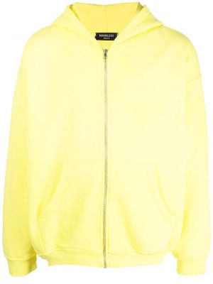 Bavlněná bunda s kapucí Mainless žlutá