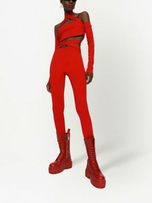 Leggings taille haute Dolce & Gabbana rouge
