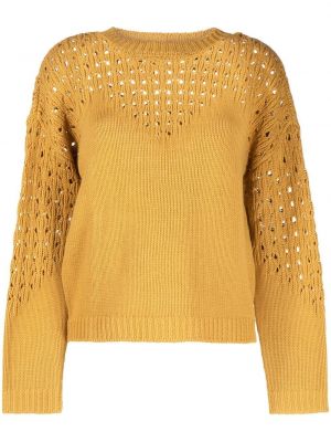 Пуловер с кръгло деколте Paule Ka жълто