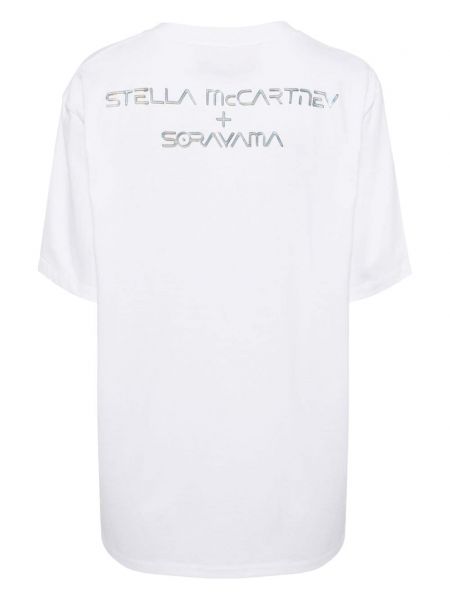Kokvilnas t-krekls Stella Mccartney balts