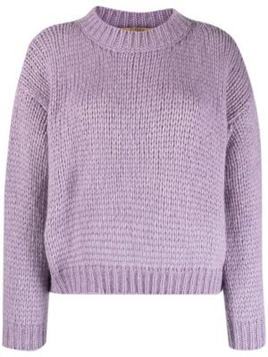 Dzianinowy sweter wełniany z alpaki Nuur fioletowy
