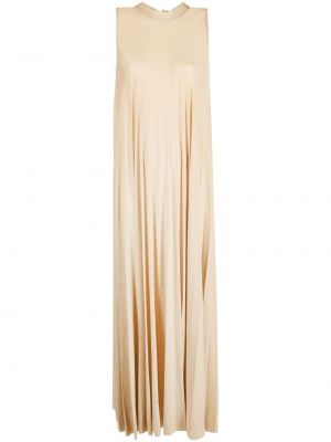 Pliszírozott ujjatlan hosszú ruha Liu Jo aranyszínű