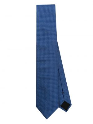 Cravată cu imprimeu geometric Boss albastru