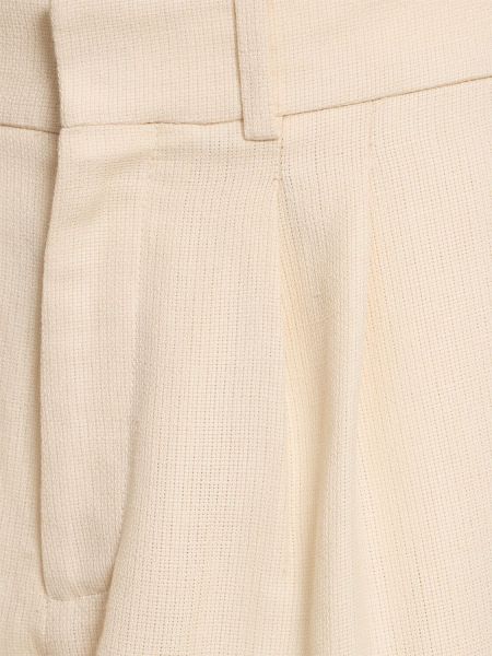Plisuoti šilkinės lininiai kelnės Ralph Lauren Collection