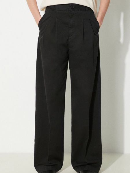Pantaloni cu talie înaltă din bumbac Carhartt Wip negru
