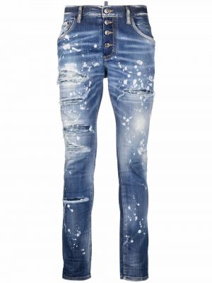 Slank nødlidende stretch jeans Dsquared2 blå