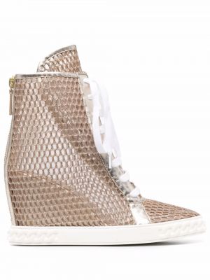 Sneaker mit keilabsatz Casadei gold