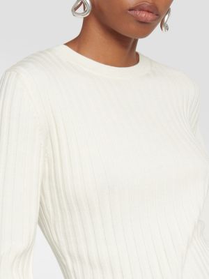 Вълнен пуловер с волани Jw Anderson бяло