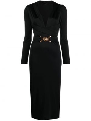 Sukienka wieczorowa z kapturem Versace czarna