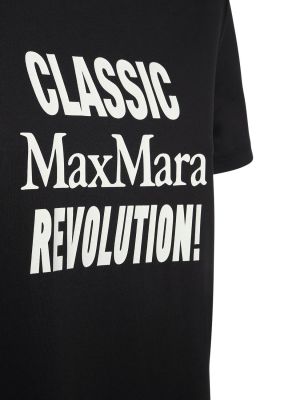 Тениска с принт от джърси Max Mara черно