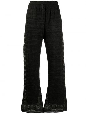 Pantalones rectos de cintura alta M Missoni negro