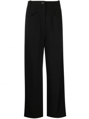 Pantalon droit taille haute Khaite noir