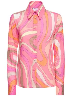 Βαμβακερό πουκάμισο από μουσελίνα Pucci ροζ