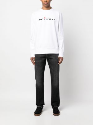 Sweatshirt aus baumwoll mit print Kiton weiß