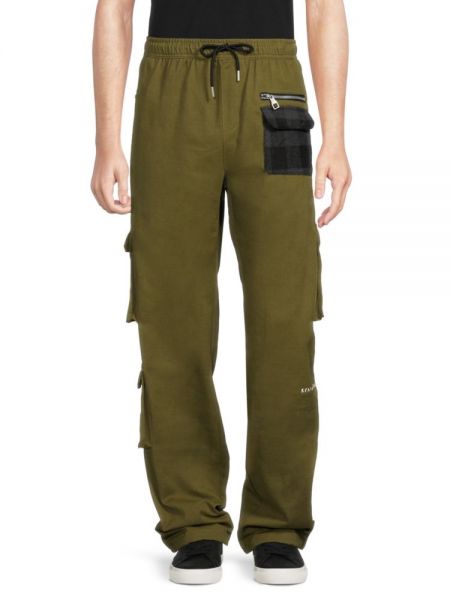 Приталенные брюки карго Reason зеленые