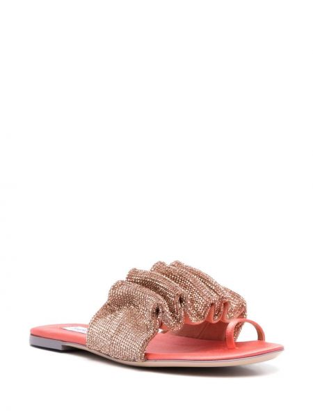 Leder sandale ohne absatz Sebastian Milano pink