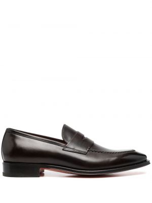 Skinn loafers Santoni brun