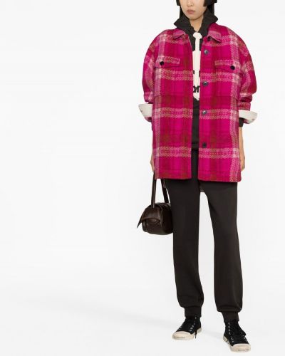Kostkovaná bunda s knoflíky Isabel Marant Etoile růžová
