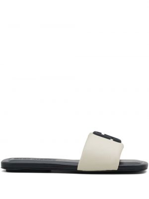 Sandale din piele Marc Jacobs alb